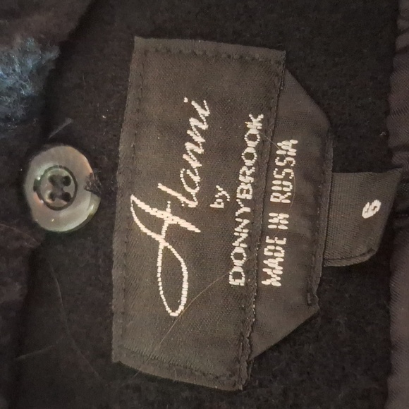 Alanni by Donny Brook (Made in Russia) Black 100% Wool Coat Size 6 - Picture 7 of 8